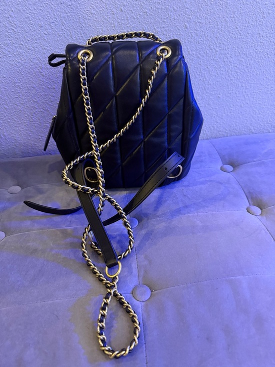 Coach Quilted Black Leather Backpack with Gold Hardware main image 9